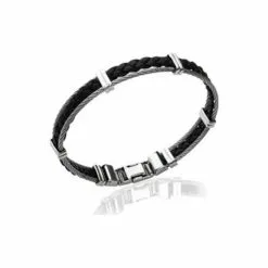 La Coque De Nacre Bracelet En Acier Et Cuir