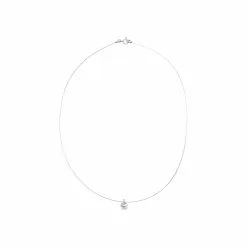 Robbez Masson Collier Oxyde De Zirconium Sur Fil Transparent Et Argent