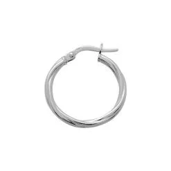 Robbez Masson Boucles D'oreilles Créoles En Argent Rhodié