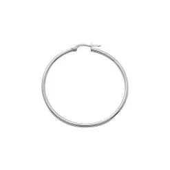 Robbez Masson Boucles D'oreilles Créoles En Argent Rhodié