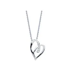 Robbez Masson Collier Coeur En Or Blanc Et Diamants