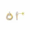 Robbez Masson Boucles D'oreilles En Or Blanc, Or Jaune, Or Rose Et Oxydes De Zirconium