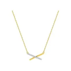 Robbez Masson Collier En Or Jaune, Or Blanc Et Diamant 0.04ct