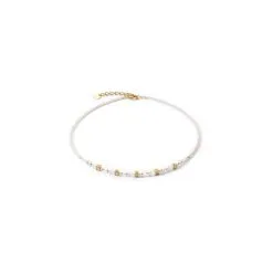 Coeur De Lion Collier Cœur De Lion En Métal Doré, œil De Tigre, Cristal, Strass Et Verre