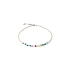 Coeur De Lion Collier Cœur De Lion En Acier, œil De Tigre, Cristal, Strass Et Verre