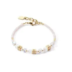 Coeur De Lion Bracelet Cœur De Lion En Métal Doré, œil De Tigre, Cristal, Strass Et Verre