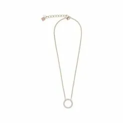 Collier Coeur De Lion En Cristaux En Pavé Et Métal Doré Rose