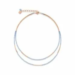 Collier Coeur De Lion En Métal Doré Rose Et Verre Taillé