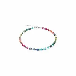 Coeur De Lion Collier Cœur De Lion En Acier Et œil De Tigre Synthétiques, Cristaux Et Strass