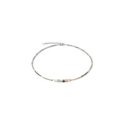 Coeur De Lion Collier Cœur De Lion En Acier, Métal Doré, Cristaux Et Verre