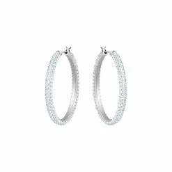 Boucles D'oreilles Swarovski Stone En Cristaux Swarovski Et Métal Rhodié