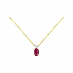 Robbez Masson Collier En Or Jaune, Or Blanc, Rubis Et Diamants De 0.008ct