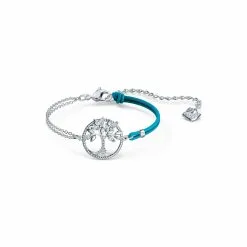 Bracelet Swarovski Symbolic Tree Of Life En Métal Rhodié Et Cristaux Swarovski Bleus