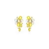 Boucles D'oreilles Swarovski Gema En Métal Doré Et Cristaux Swarovski