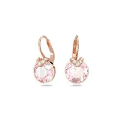 Boucles D'oreilles Swarovski Bella V En Métal Doré Rose Et Cristaux Swarovski