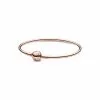 Bracelet Jonc Pandora Icons Moments En Métal Doré Rose, 17 Cm