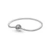 Bracelet Pandora Timeless, Maille Serpent Halo Moments En Argent, 19cm