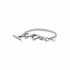 Bracelet Pandora People Barre En T Cœur Noué En Argent, 20 Cm