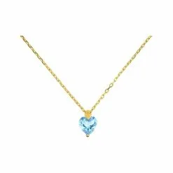 Robbez Masson Collier En Or Jaune Et Topaze Bleue