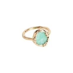 Bague Ana & Cha Poppi En Plaqué Or Et Amazonite