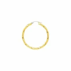 Robbez Masson Boucles D'oreilles Créoles Torchon En Or Jaune, 30mm