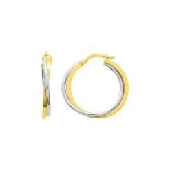 Robbez Masson Boucles D'oreilles Créoles En Or Jaune, Or Blanc