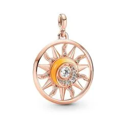 Collier Pandora Me Médaillon Puissance Solaire En Métal Doré Rose