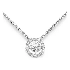 Sfm Collier En Or Blanc Et Diamants