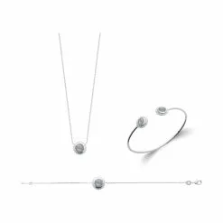 La Coque De Nacre Bracelet En Argent Rhodié Et Labradorite, 18cm