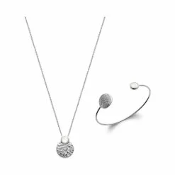 La Coque De Nacre Collier En Argent Rhodié Et Pierre Véritable, 45cm