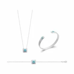 La Coque De Nacre Bracelet Jonc En Argent Rhodié Et Agate Bleue