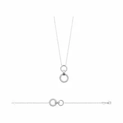 La Coque De Nacre Collier En Argent Rhodié Et Oxydes De Zirconium, 45cm