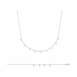 La Coque De Nacre Collier En Argent Rhodié Et Oxydes De Zirconium, 45cm