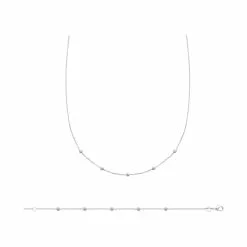 La Coque De Nacre Collier En Argent Rhodié Et Oxydes De Zirconium, 45cm