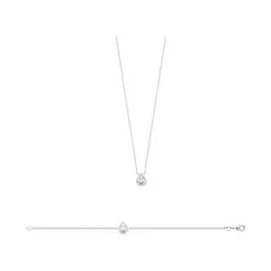 La Coque De Nacre Collier En Argent Rhodié Et Oxydes De Zirconium, 45cm