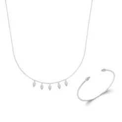 La Coque De Nacre Collier En Argent Rhodié Et Oxyde De Zirconium, 45cm