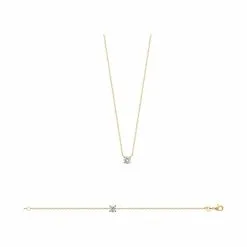 La Coque De Nacre Collier En Plaqué Or Et Oxydes De Zirconium, 45cm