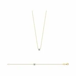 La Coque De Nacre Collier En Plaqué Or Et Oxydes De Zirconium, 45cm