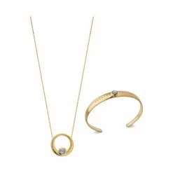 La Coque De Nacre Collier En Plaqué Or Et Labradorite, 45cm