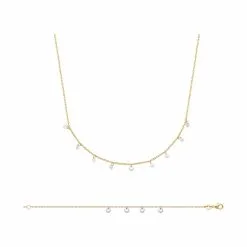 La Coque De Nacre Collier En Plaqué Or Et Oxydes De Zirconium, 45cm