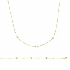 La Coque De Nacre Collier En Plaqué Or Et Oxydes De Zirconium, 45cm