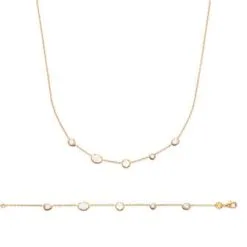 La Coque De Nacre Collier En Plaqué Or, Oxydes De Zirconium Et Pierre De Couleur, 45cm