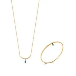 La Coque De Nacre Collier En Plaqué Or Et Pierre Synthétique, 45cm