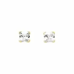 Robbez Masson Boucles D'oreilles En Or Jaune Et Oxyde De Zirconium