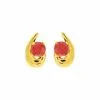 Robbez Masson Boucles D'oreilles En Or Jaune Et Rubis