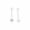 Robbez Masson Boucles D'oreilles Pendantes En Or Blanc Et Oxydes De Zirconium