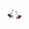 Opalook Boucles D'oreilles En Argent Rhodié Et Ambre
