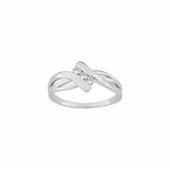 Robbez Masson Bague En Argent Rhodié Et Oxyde De Zirconium