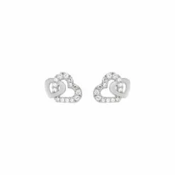 Robbez Masson Boucles D'oreilles Clous En Argent Rhodié Et Oxyde De Zirconium