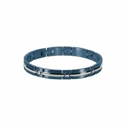Bracelet Rochet Trinidad En Acier Et PVD Bleu 21cm